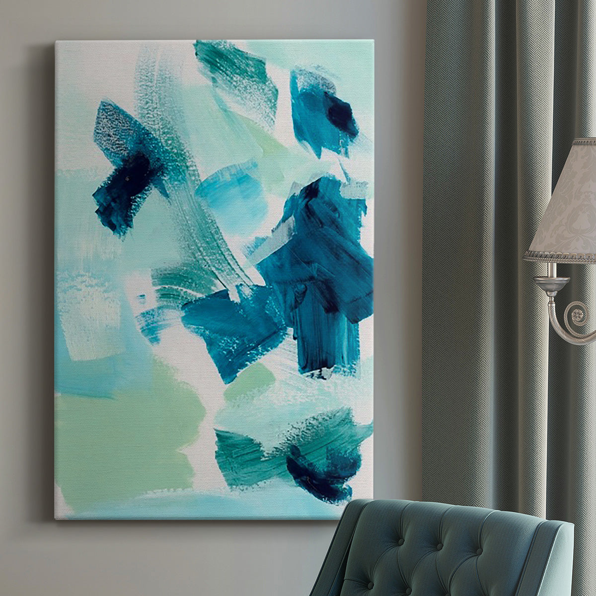 Teal Composition II - Canvas Art Print