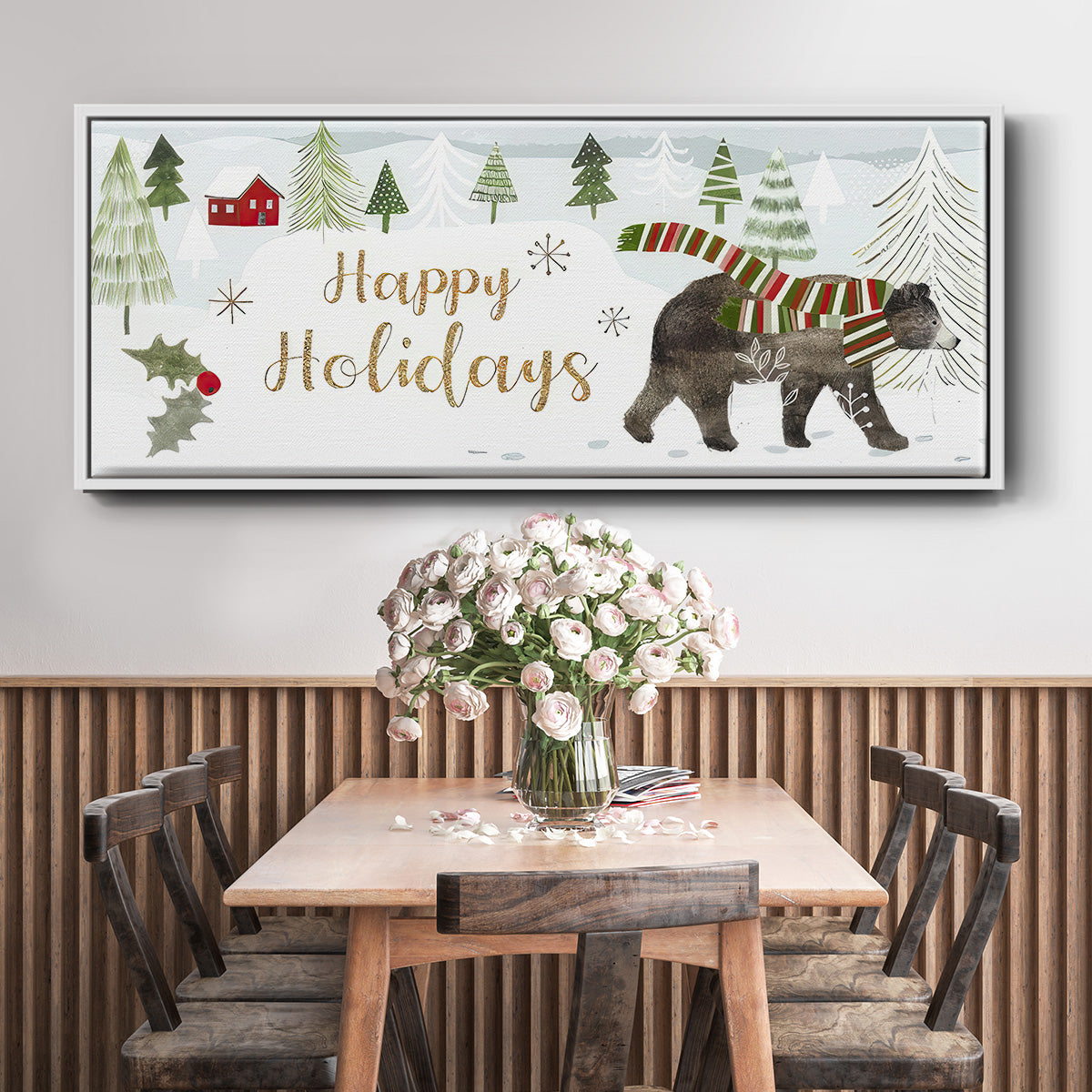 Woodland Christmas Collection D - Floater Framed Canvas Print