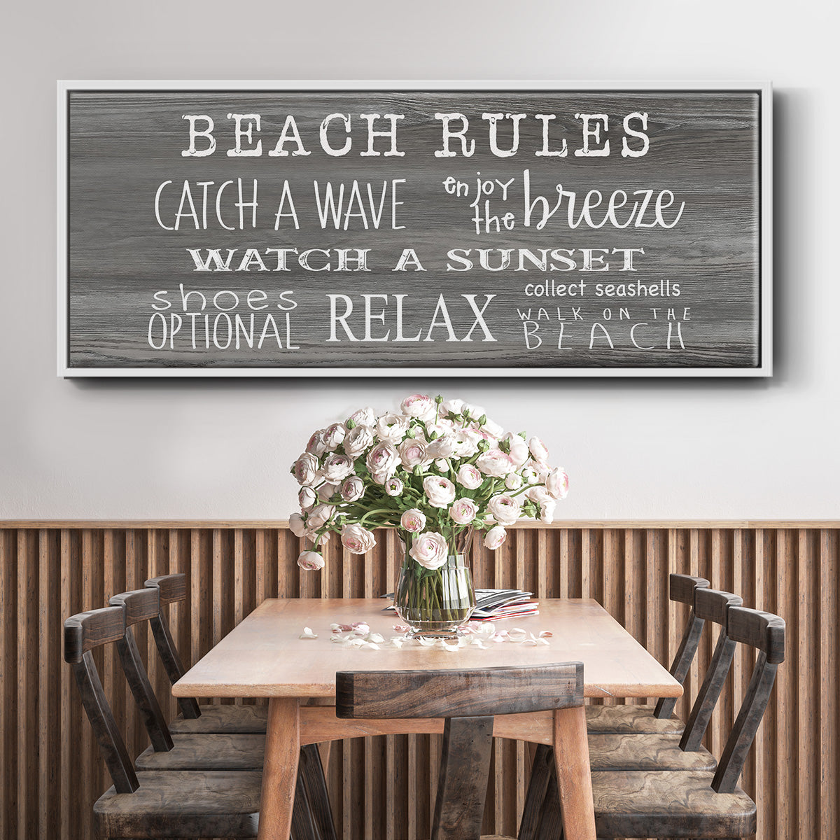 Beach Rules - Floater Framed Canvas Print