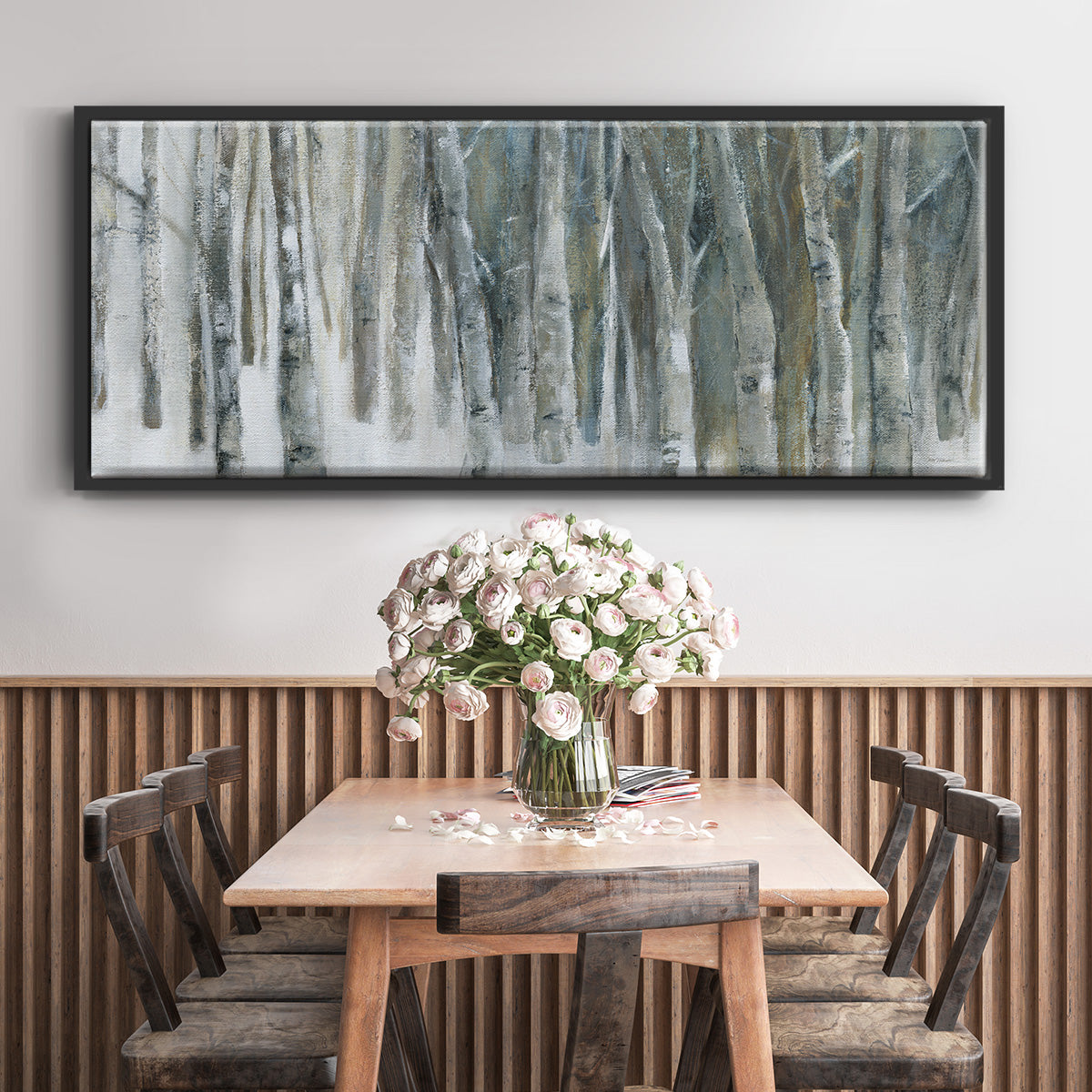 Banff Birch Grove - Floater Framed Canvas Print