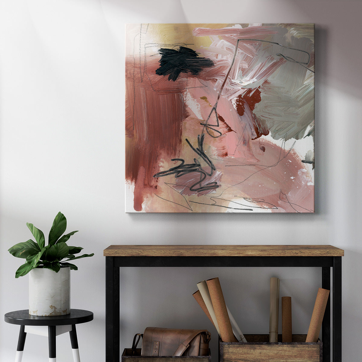 Pale Scribble II - Canvas Art Print