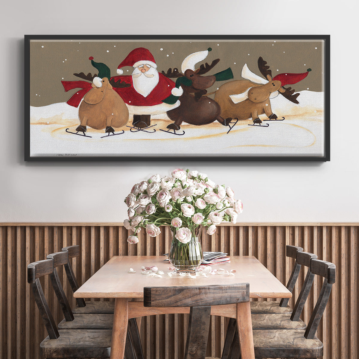 Skater Chorus Line - Floater Framed Canvas Print