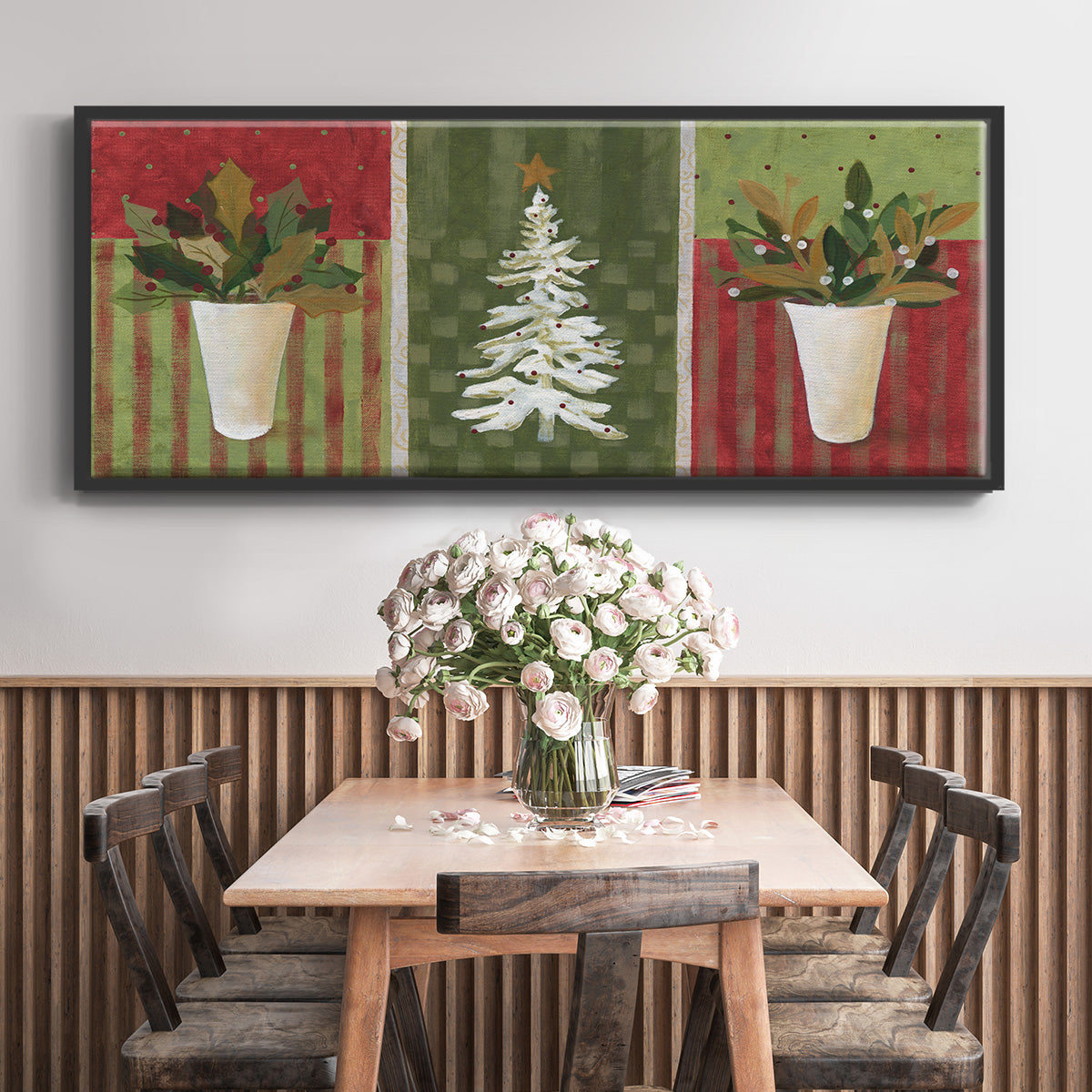 Holiday Greenery - Floater Framed Canvas Print