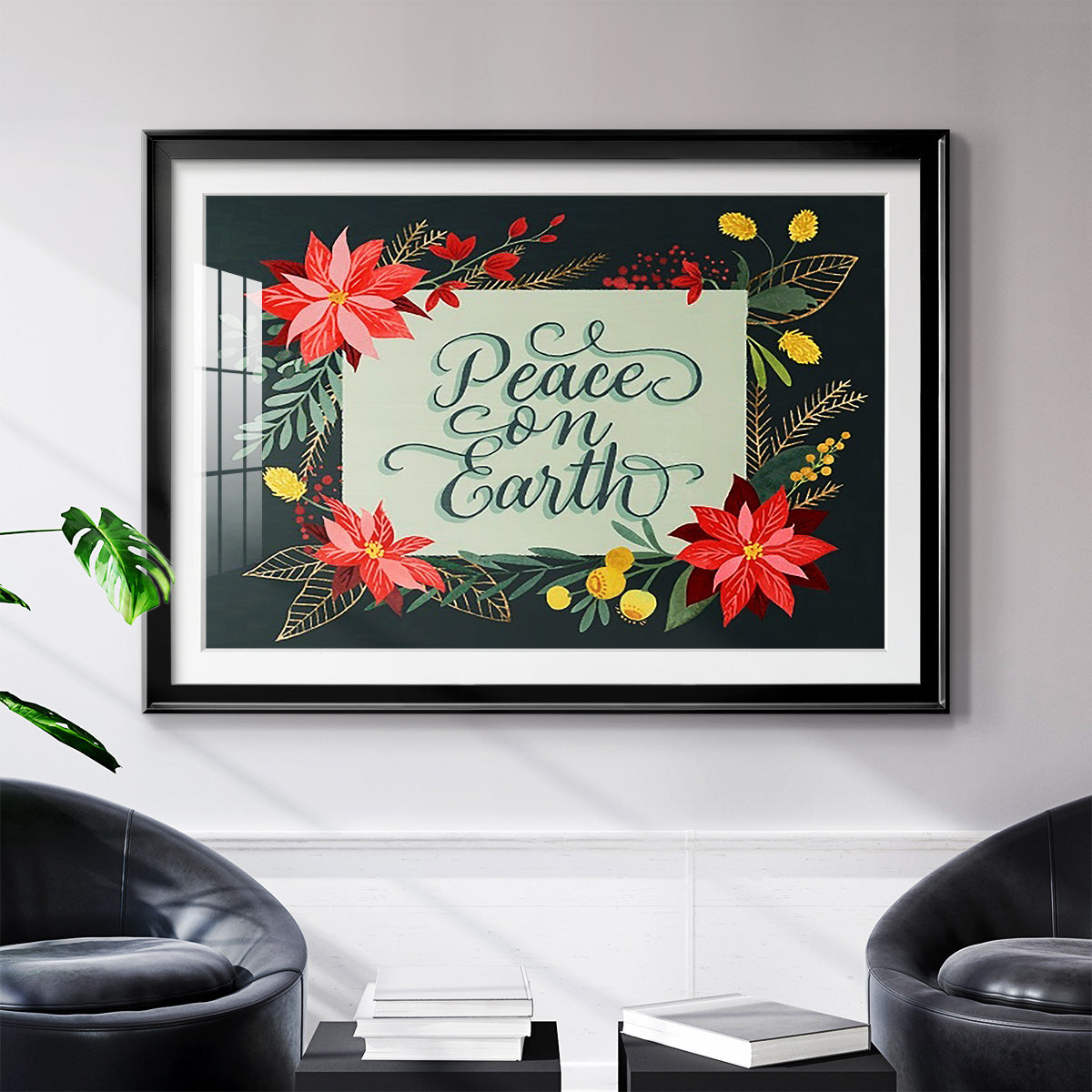 Bright Christmas Night  II - Modern Framed Art Print
