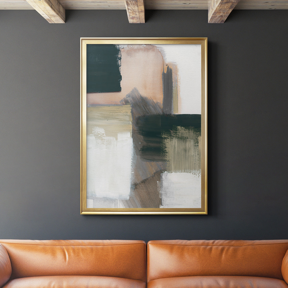 Marble Block Symmetry III - Modern Framed Canvas Print
