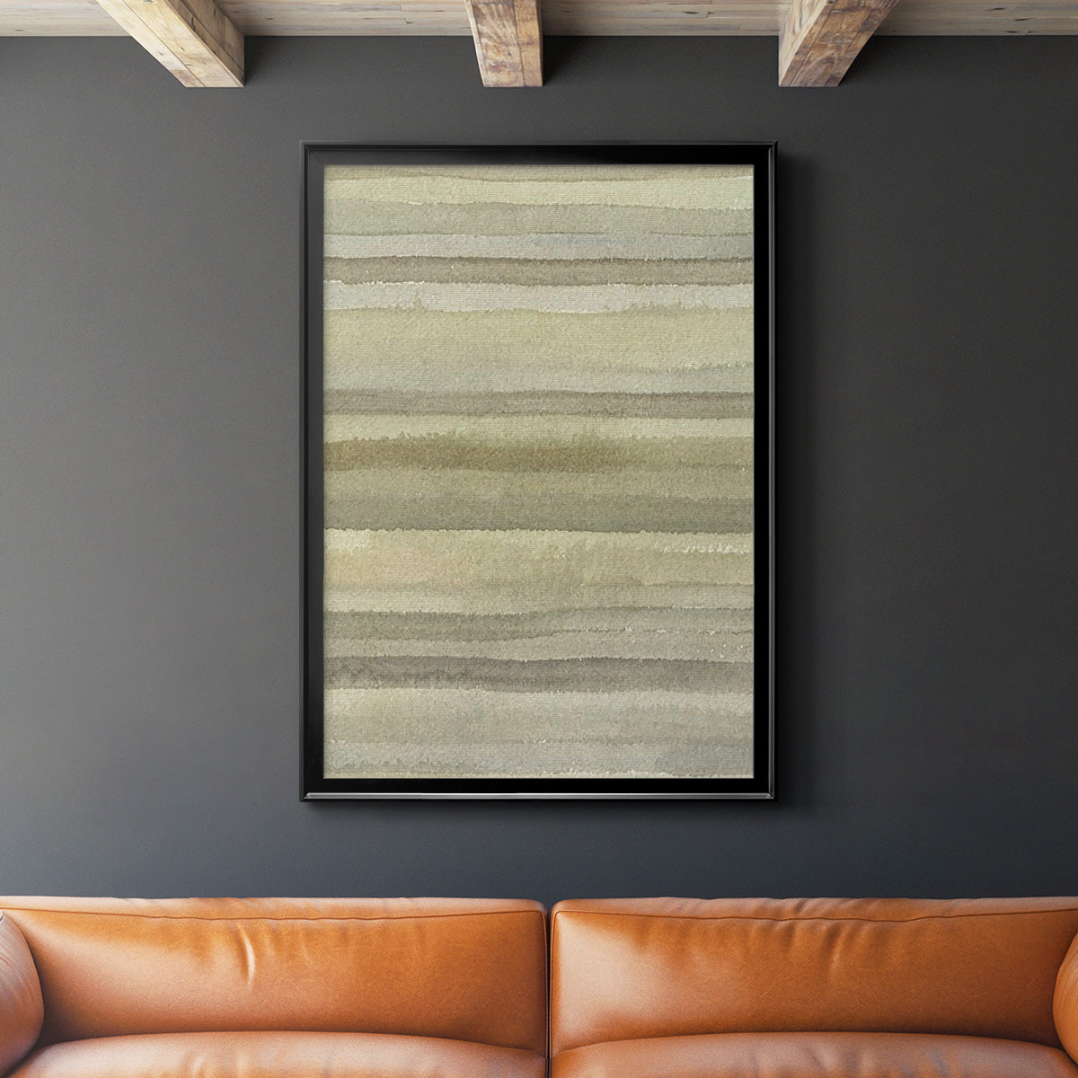 Lines in Neutral I - Modern Framed Canvas Print