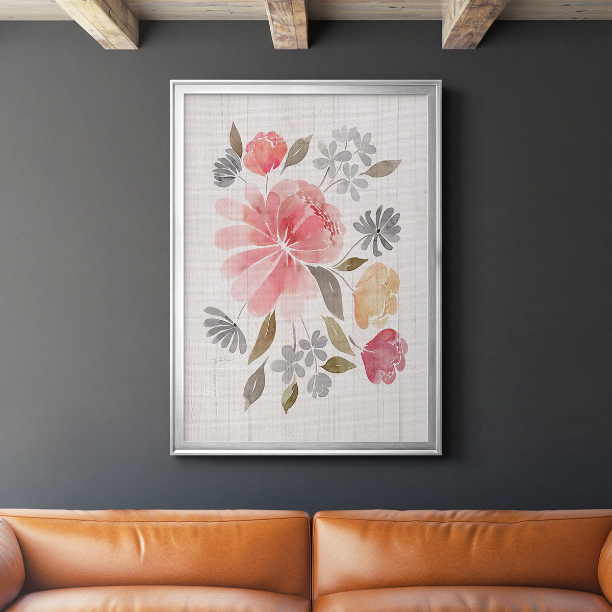 Loose Peonies I - Modern Framed Canvas Print