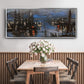 The Port of Le Havre, Night Effect, 1873 - Floater Framed Canvas Print