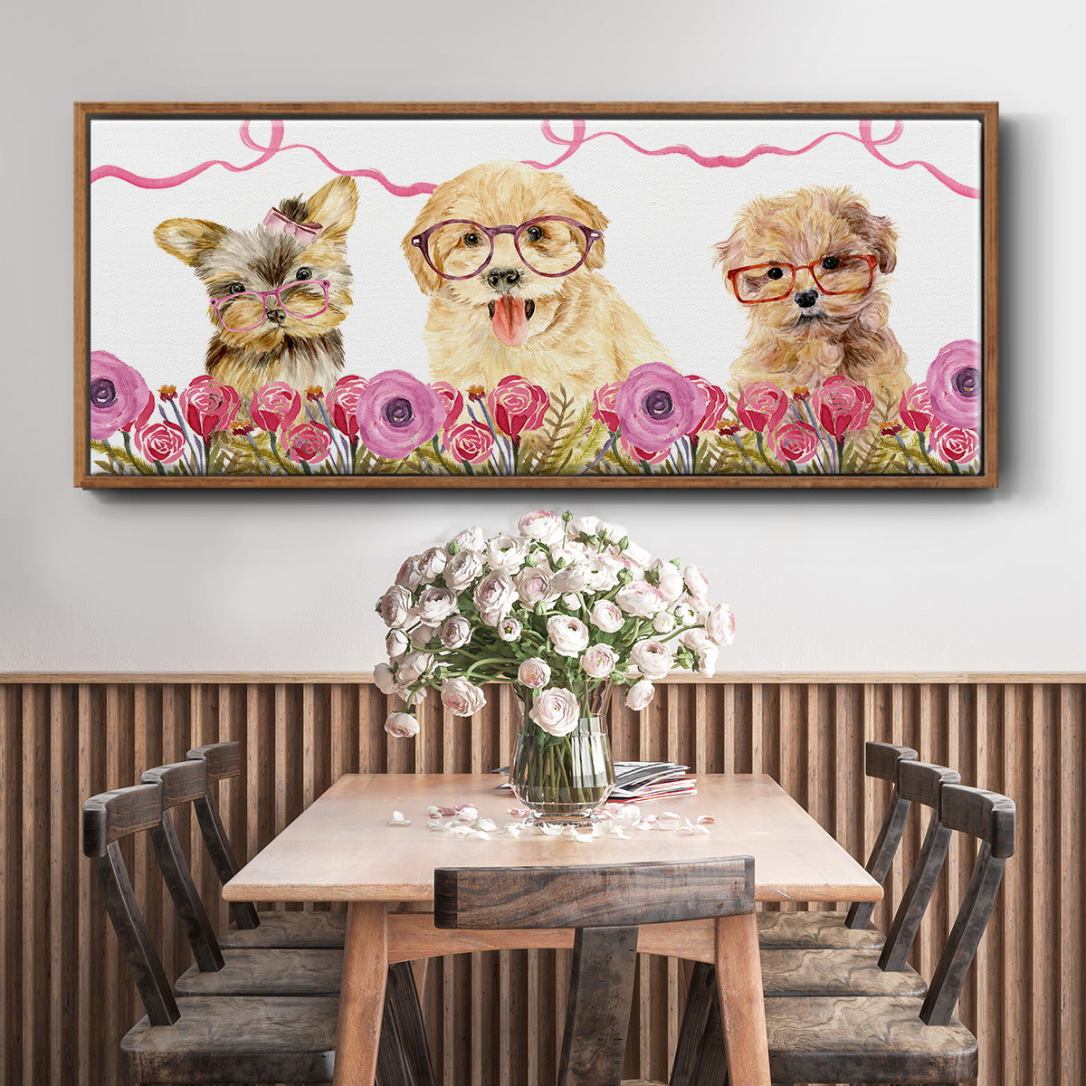 Puppy Valentine Collection D - Floater Framed Canvas Print