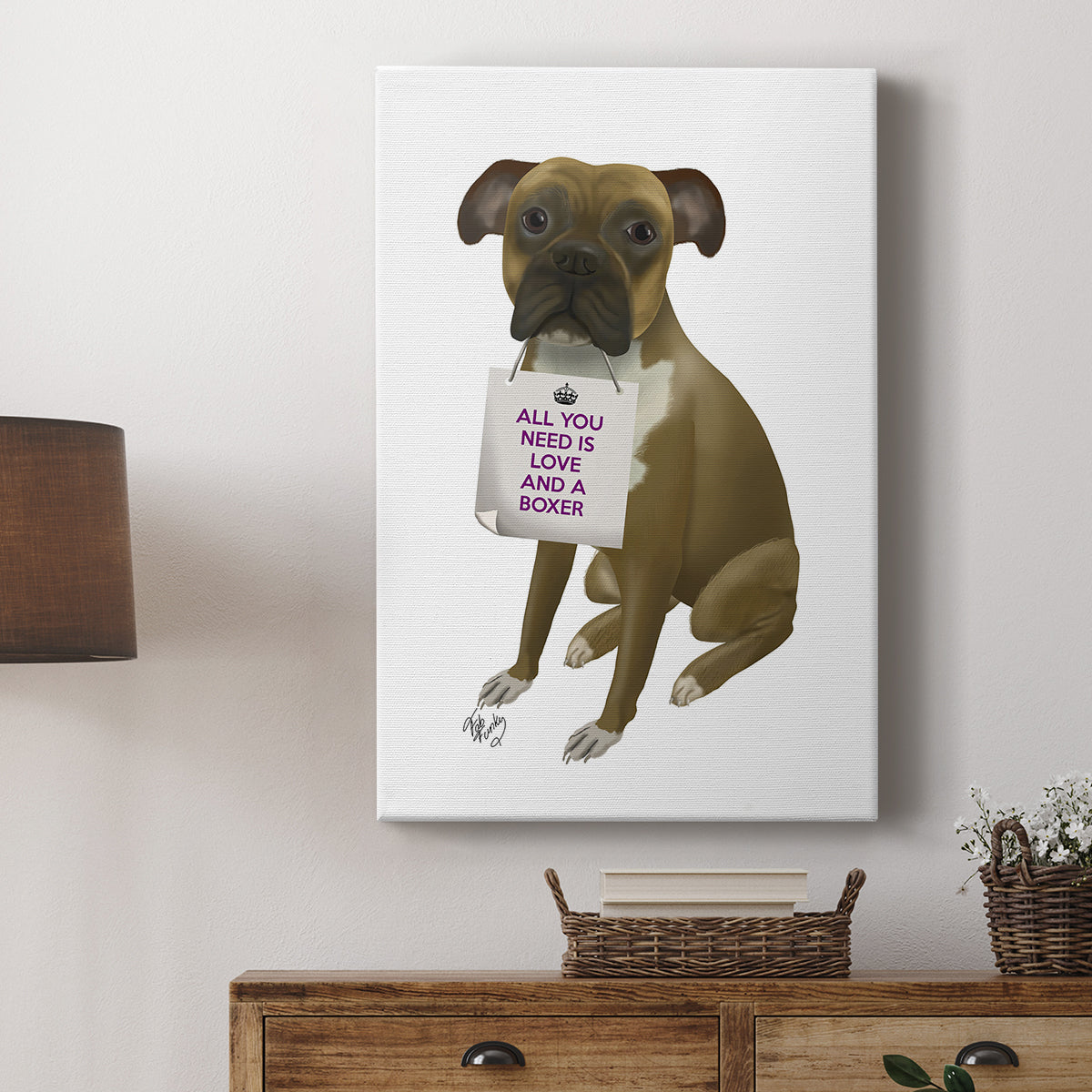 Love and Boxer - Canvas Art Print