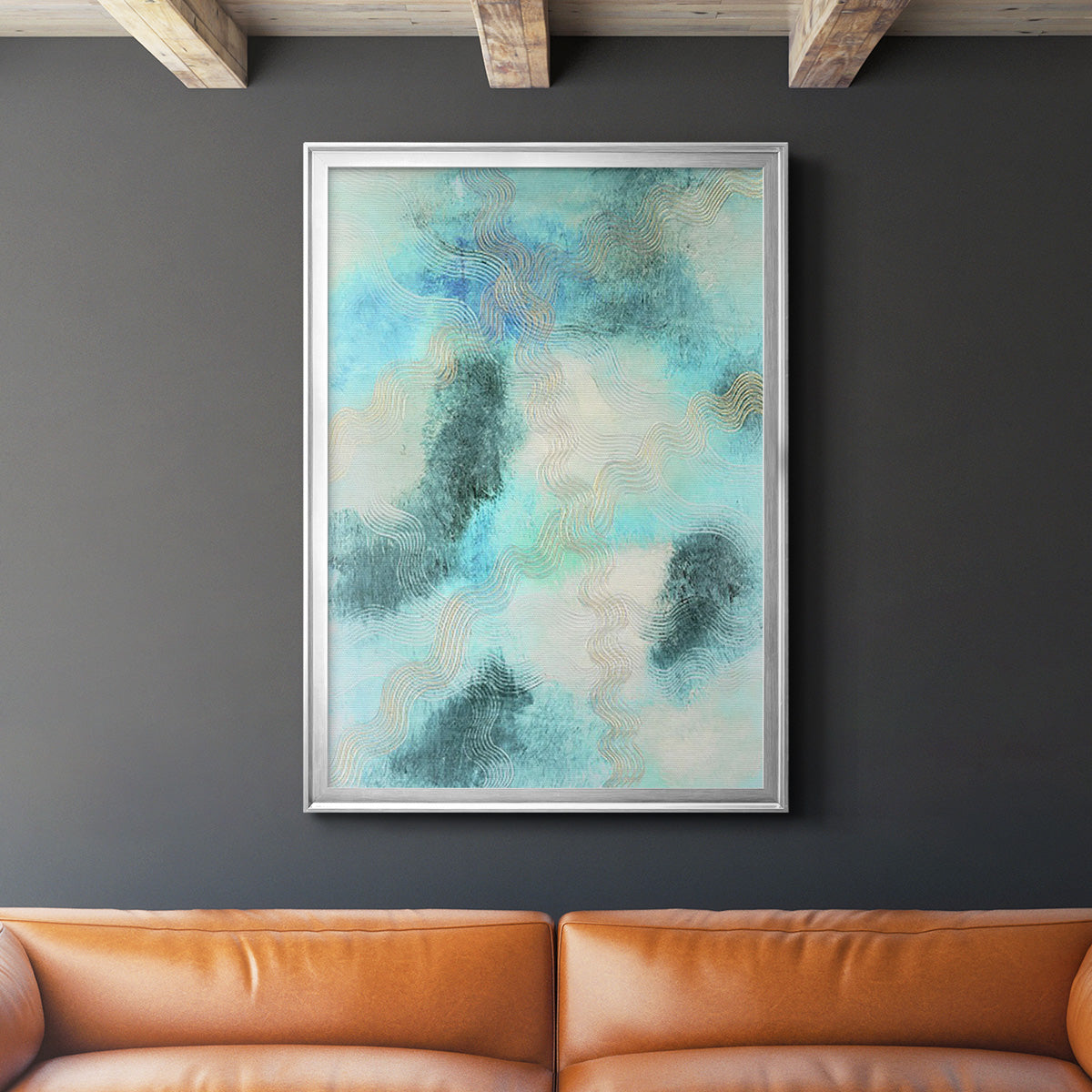 Blue Shift II - Modern Framed Canvas Print