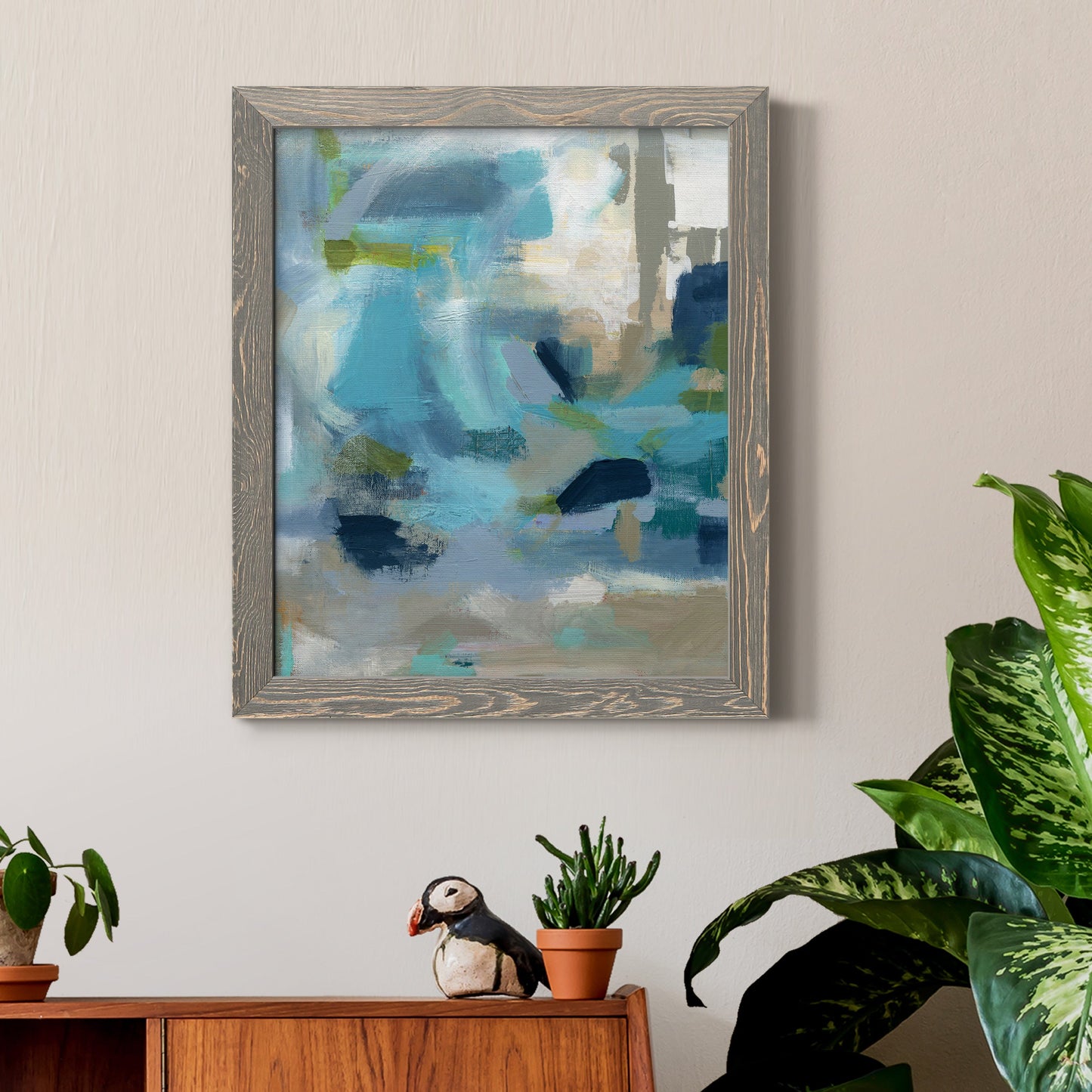 Circle the Beachfront - Barnwood Framed Canvas Print