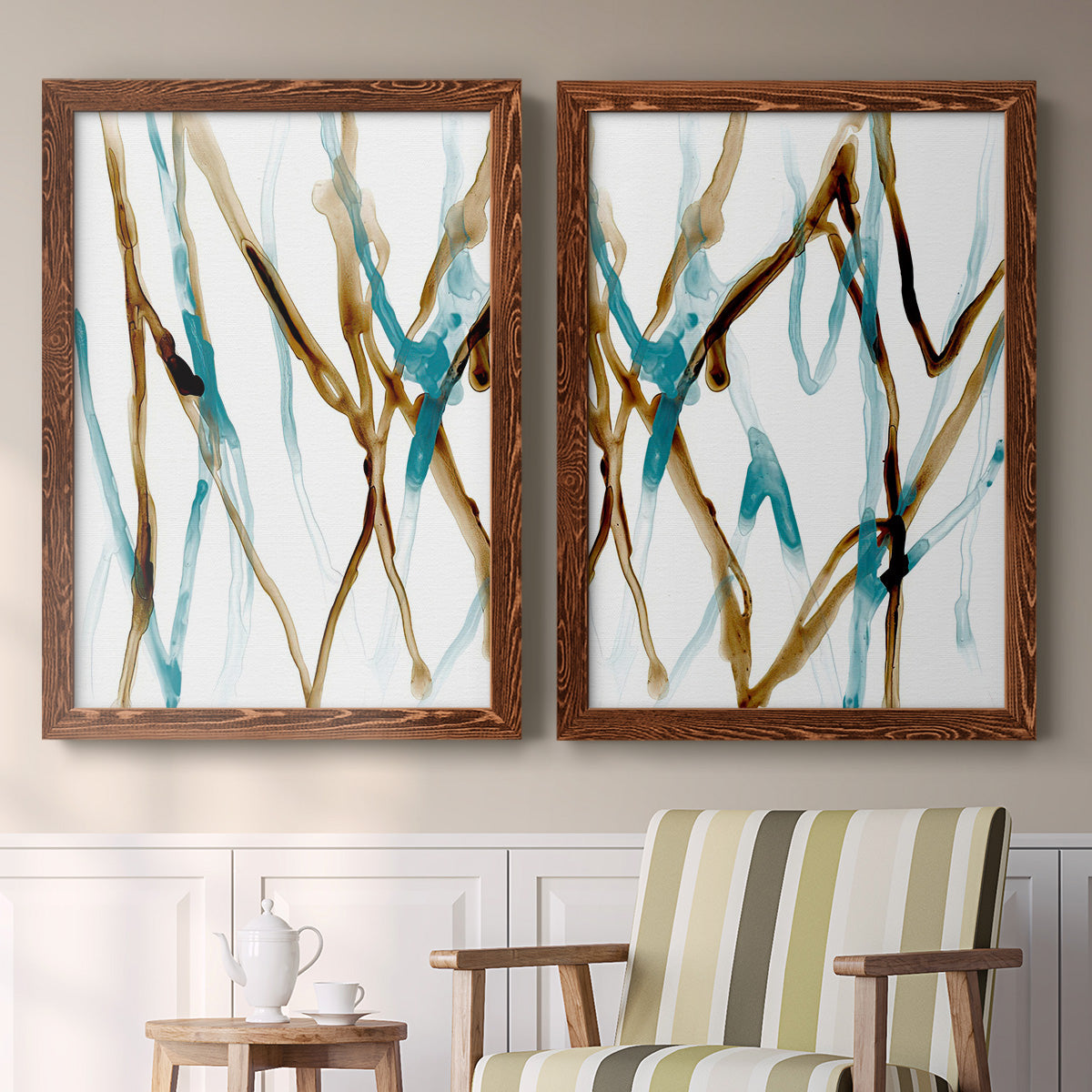 Runnel XVII - Premium Framed Canvas 2 Piece Set - Ready to Hang