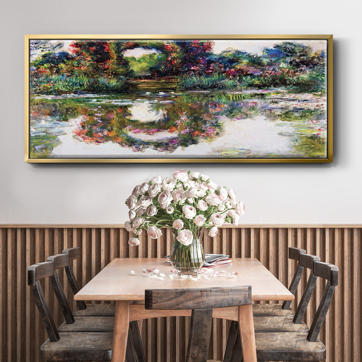Rose Flowered Arches at Giverny, 1913 - Floater Framed Canvas Print