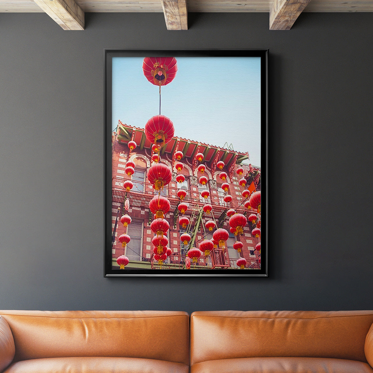 Lovely Lanterns I - Modern Framed Canvas Print