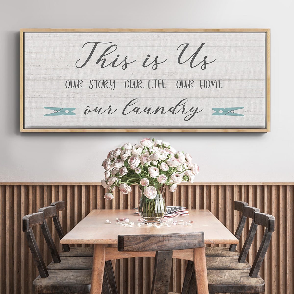 Us and Our Laundry - Floater Framed Canvas Print