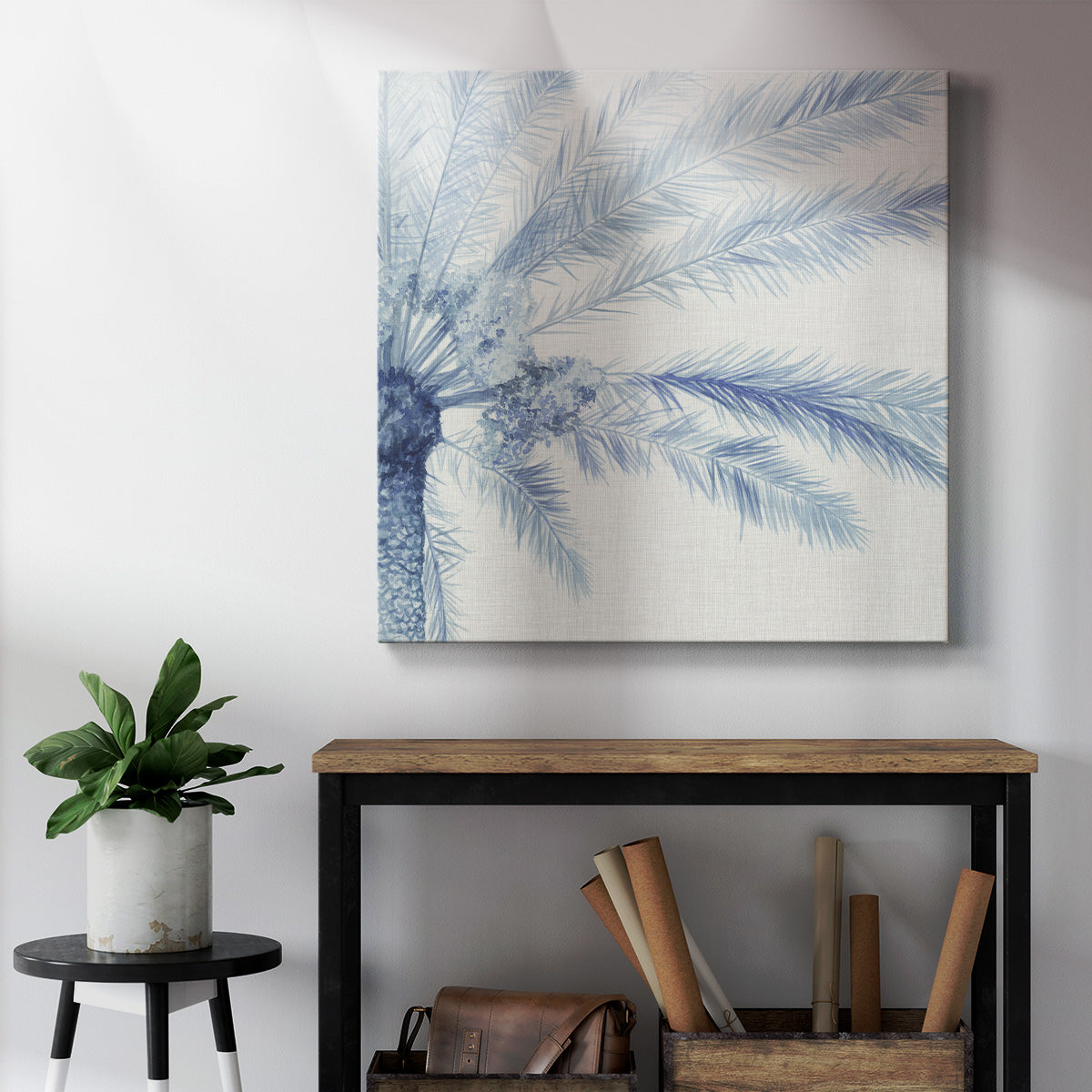 Chambray Palms II - Canvas Art Print