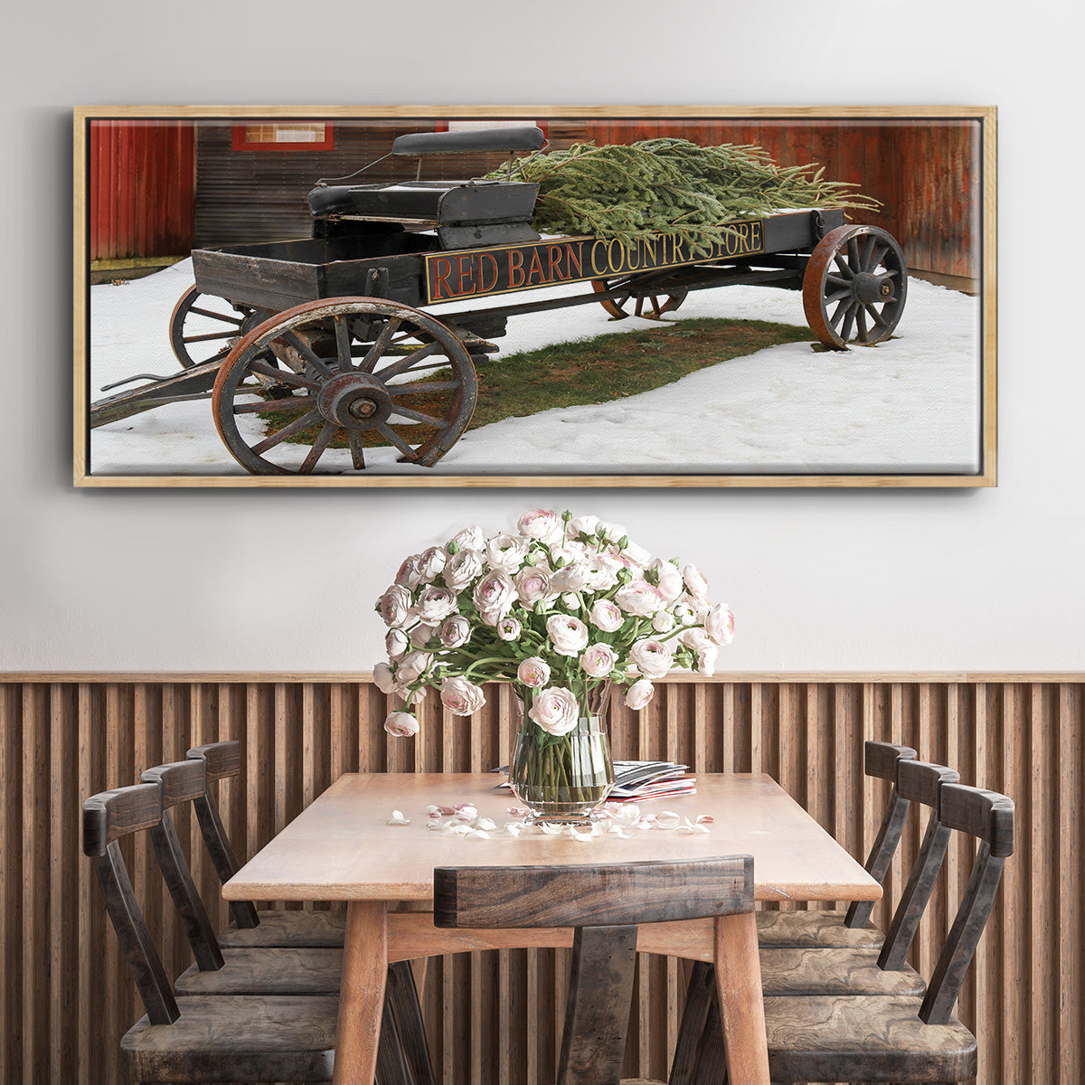 Country Store Wagon - Floater Framed Canvas Print