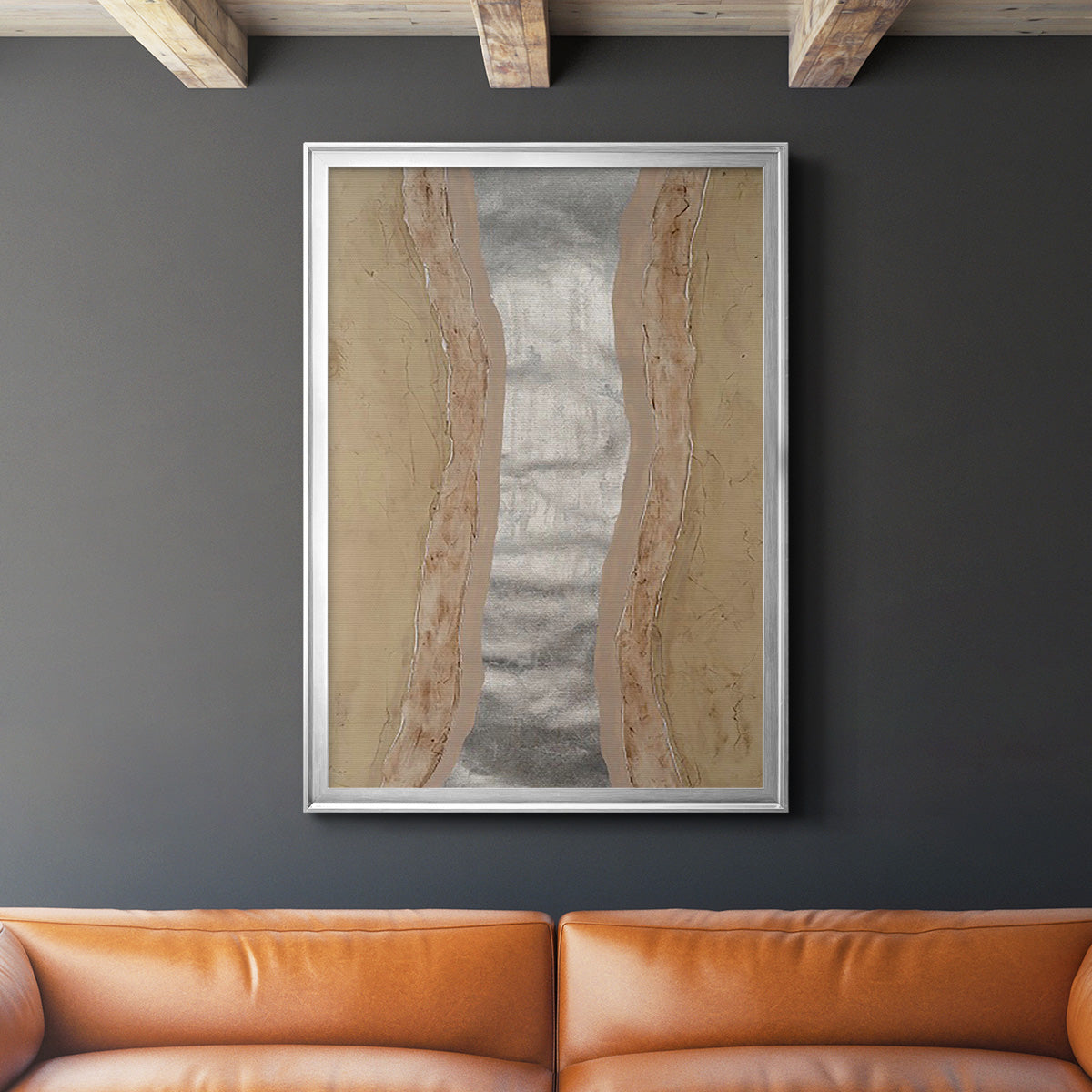Silver Lake II - Modern Framed Canvas Print