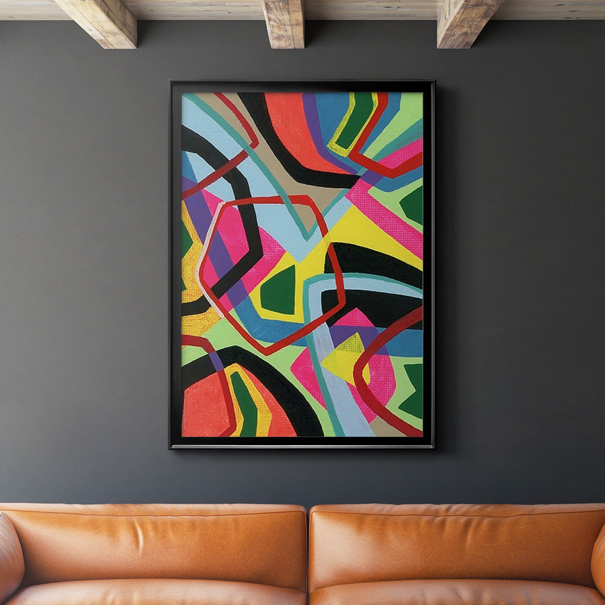 Bold Shape Shift II - Modern Framed Canvas Print