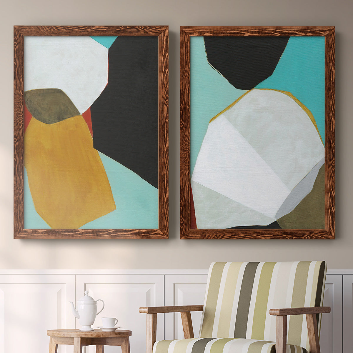 Graphica I - Premium Framed Canvas 2 Piece Set - Ready to Hang