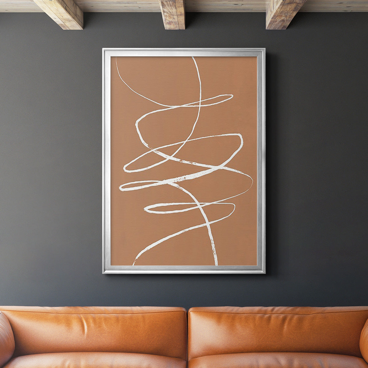 Terracotta Drift II - Modern Framed Canvas Print