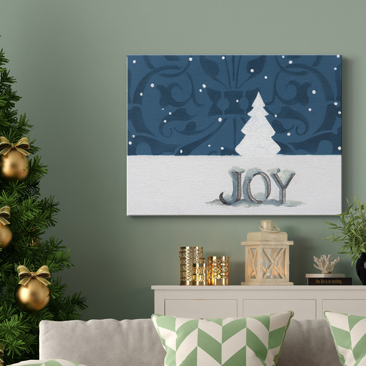 Joy Snowflake - Premium Gallery Wrapped Canvas  - Ready to Hang