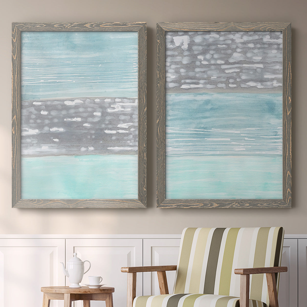 Hydrusphere I - Premium Framed Canvas 2 Piece Set - Ready to Hang