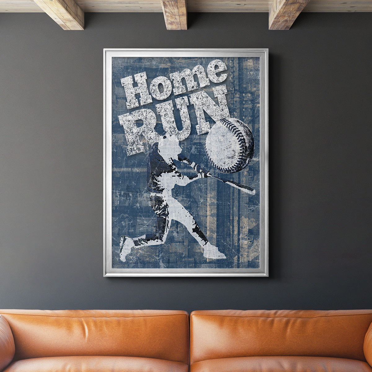 Home Run Hitter - Modern Framed Canvas Print