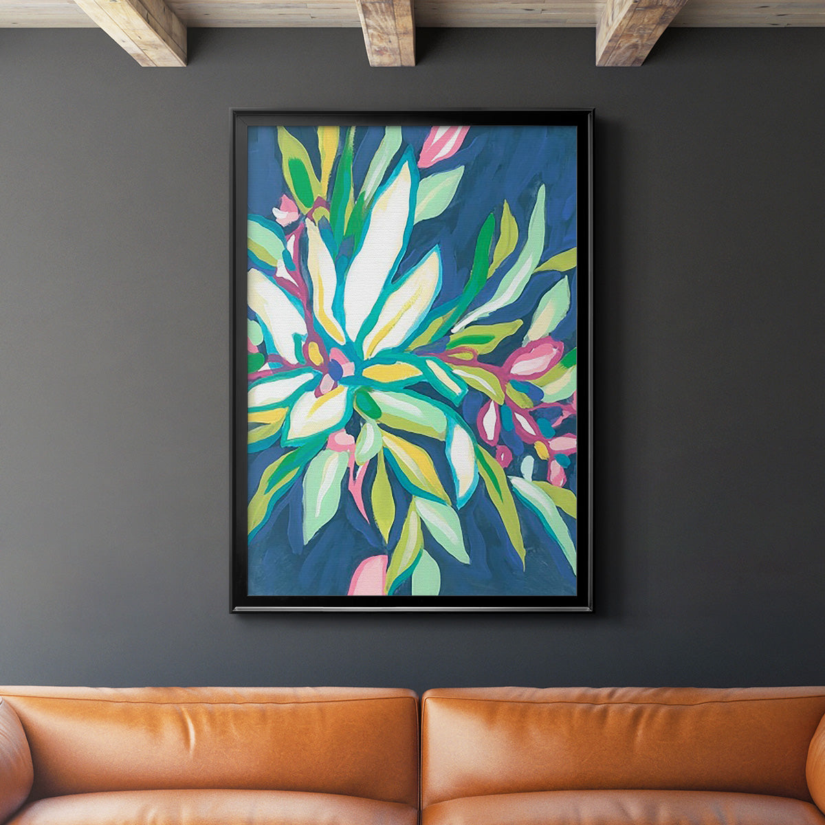 Blue Tropics I - Modern Framed Canvas Print