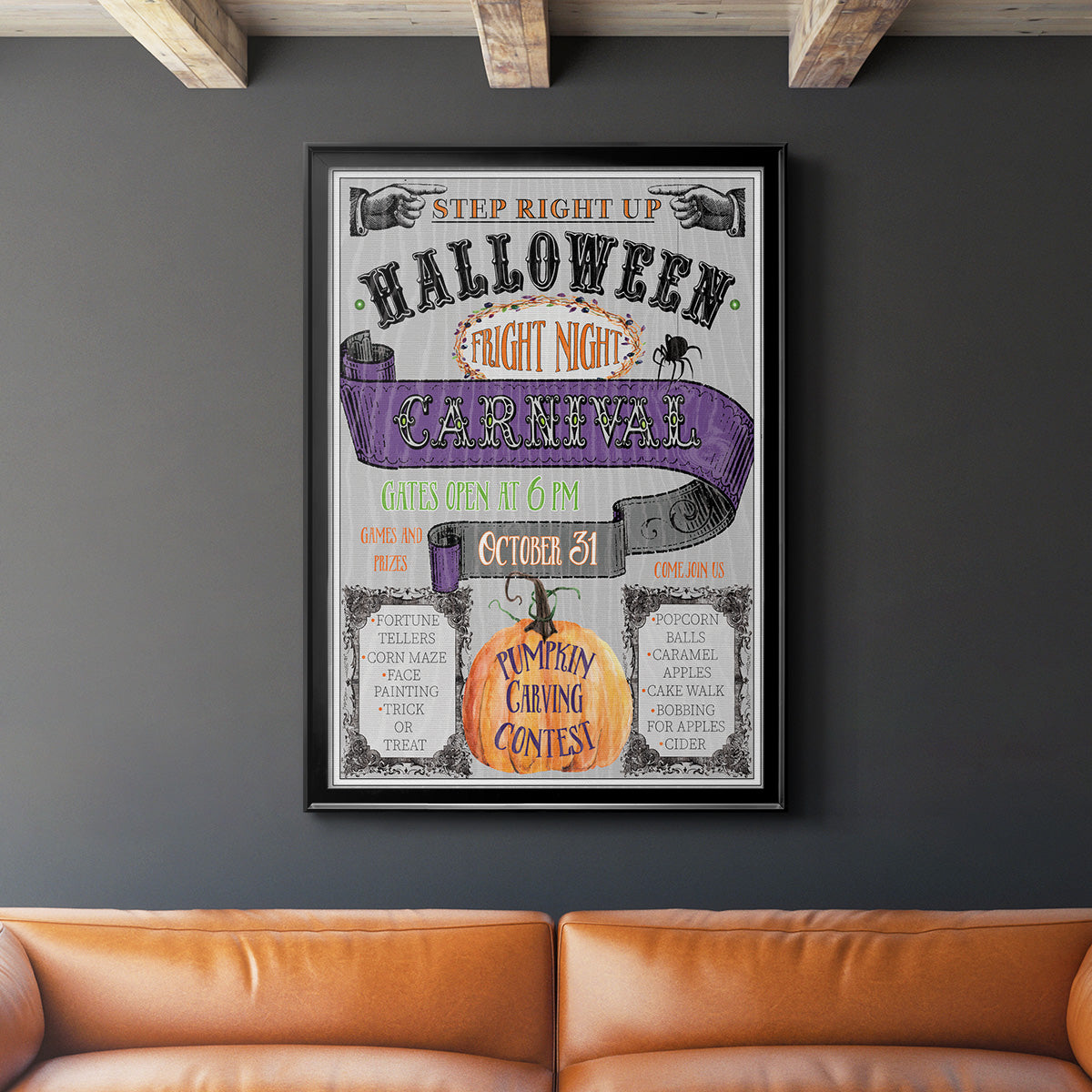 Carnival Sign - Modern Framed Canvas Print