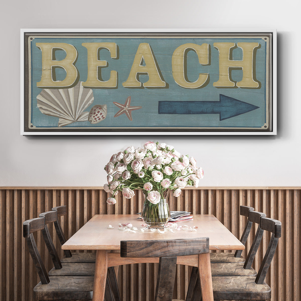 Shoreline Signs III - Floater Framed Canvas Print
