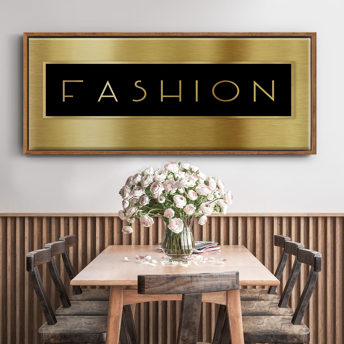 Gold Fashion - Floater Framed Canvas Print