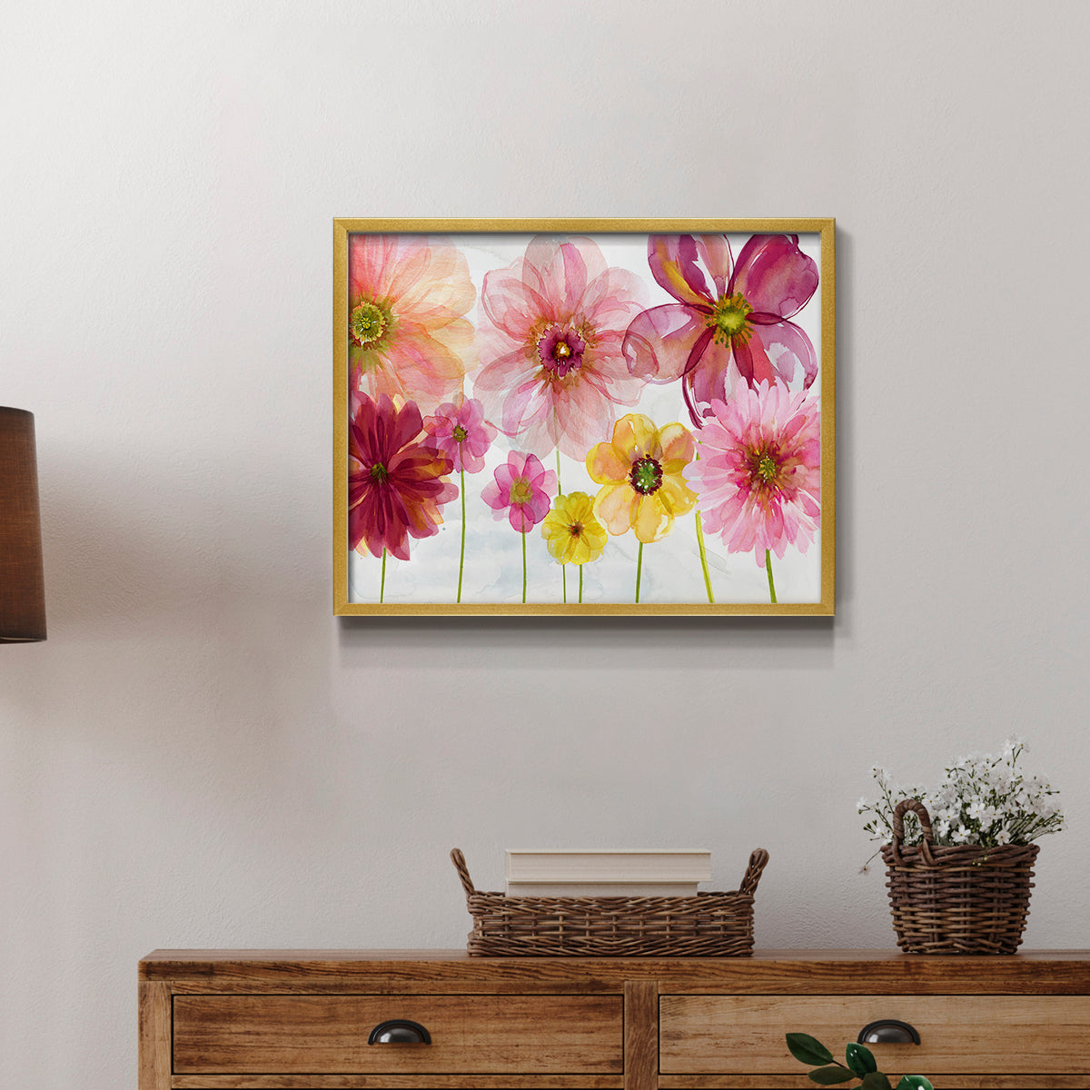 44001,watercolor,flowers,artwork,painting,floral,blossoms,pink,yellow,red,framed,colorful,decorative,nature,home decor,art,petals,garden,creative,mixed media,botanical,aesthetic,bright,beauty,hand-painted,wall art,interior design,cheerful,delicate,modern,flower arrangement,spring,seasonal,floral arrangement,visual art,design,Re-stickable,Text & Numbers