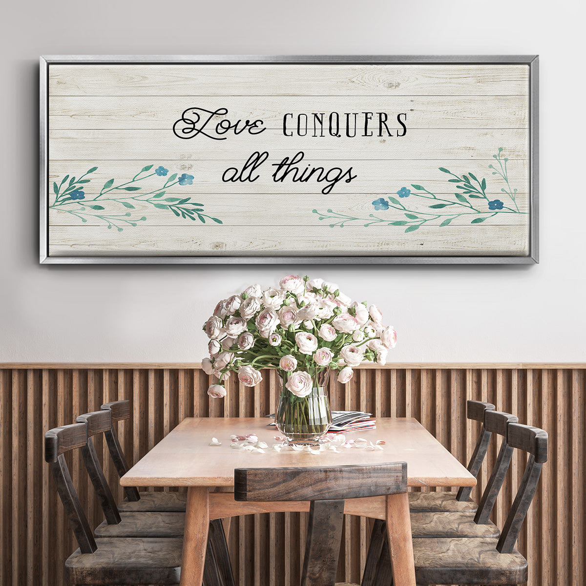 Floral Love - Floater Framed Canvas Print