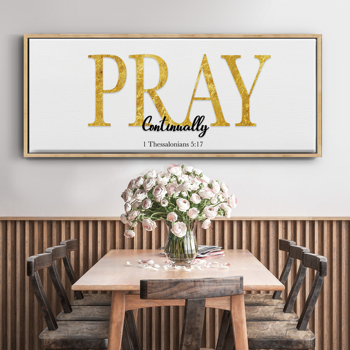 Pray Continually - Floater Framed Canvas Print