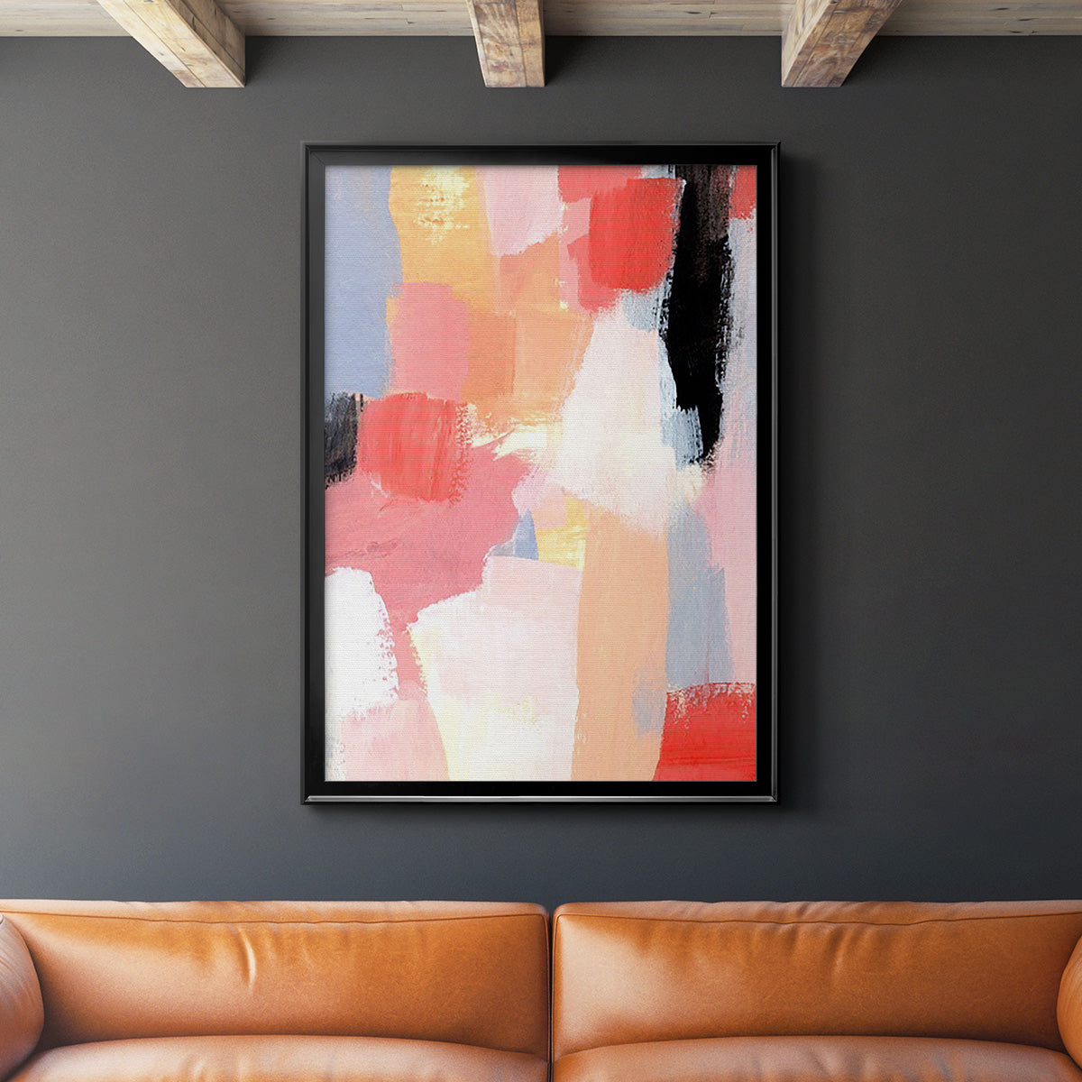 Aerial Scarlet I - Modern Framed Canvas Print