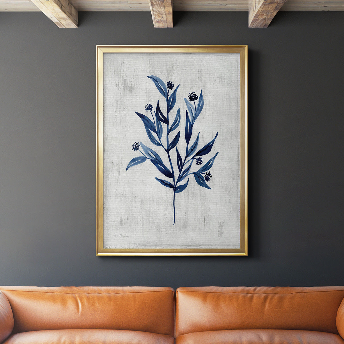 Wild Indigo III - Modern Framed Canvas Print