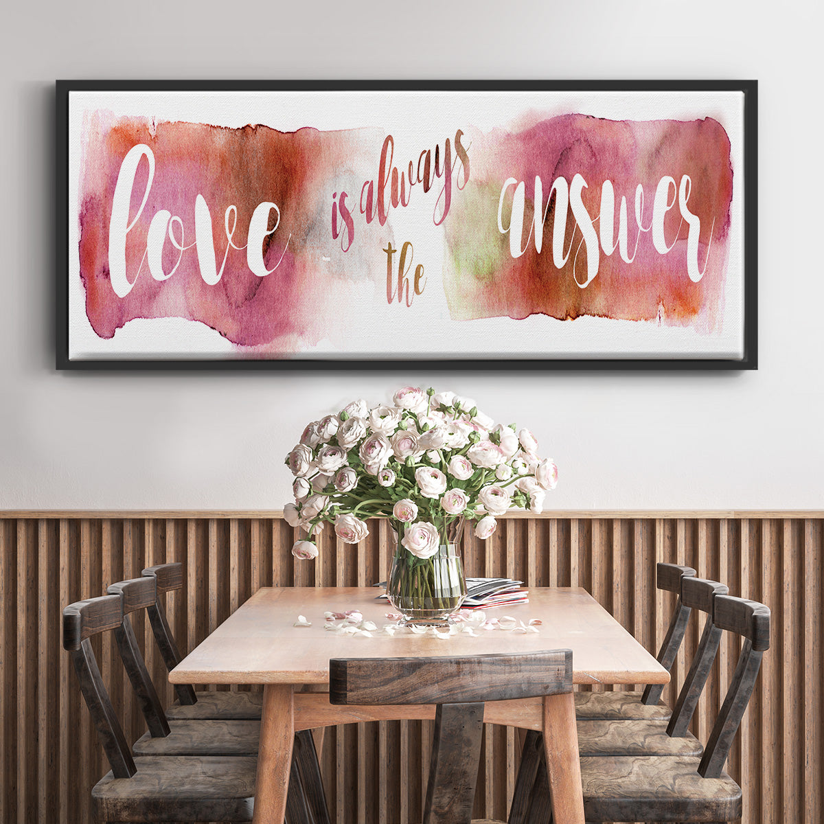 Love is the Answer - Floater Framed Canvas Print