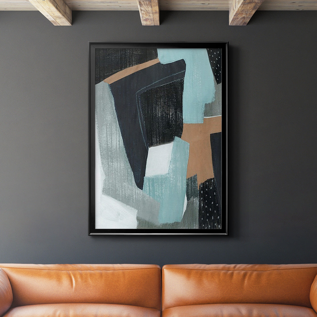 Tangerine Lagoon II - Modern Framed Canvas Print