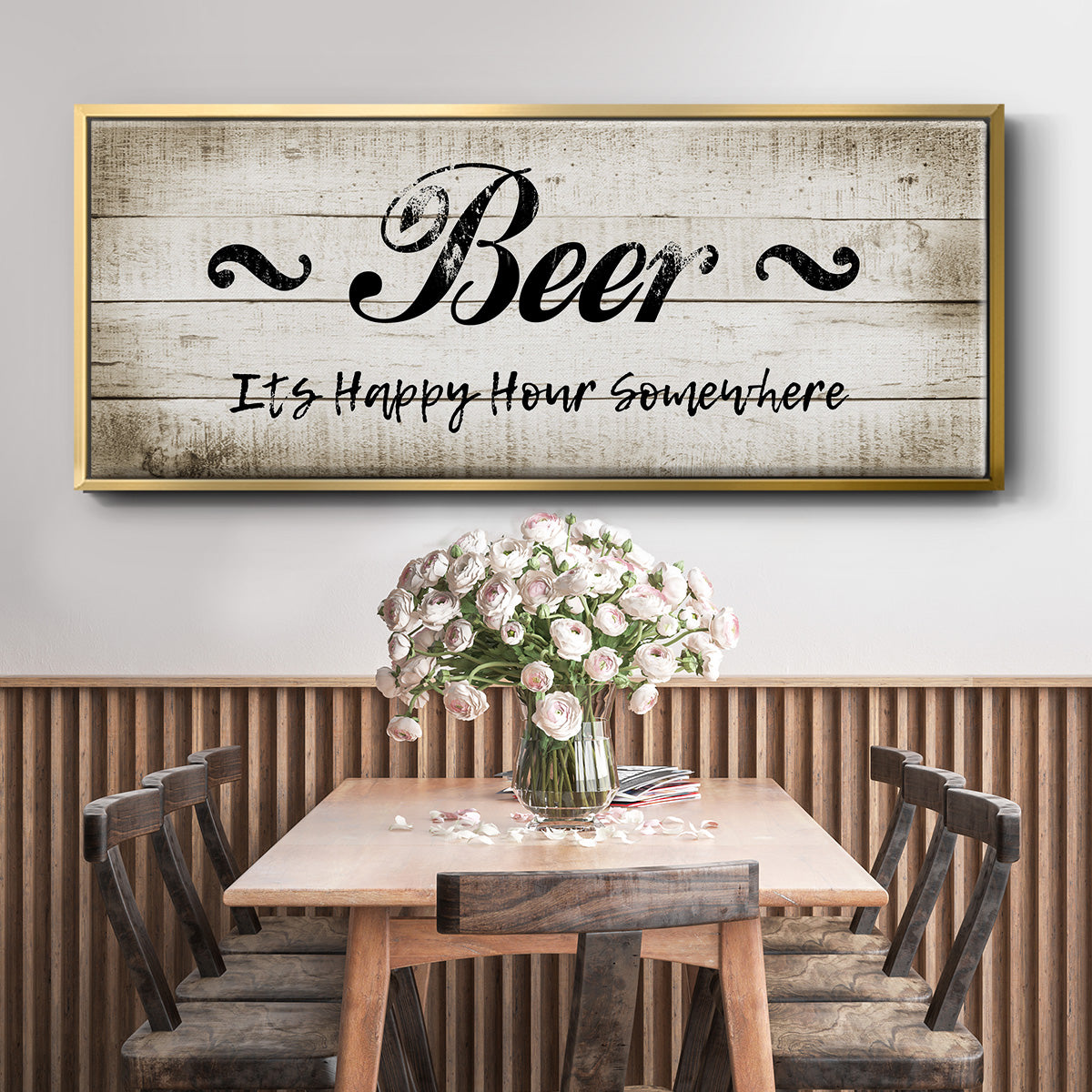 Beer Happy Hour - Floater Framed Canvas Print