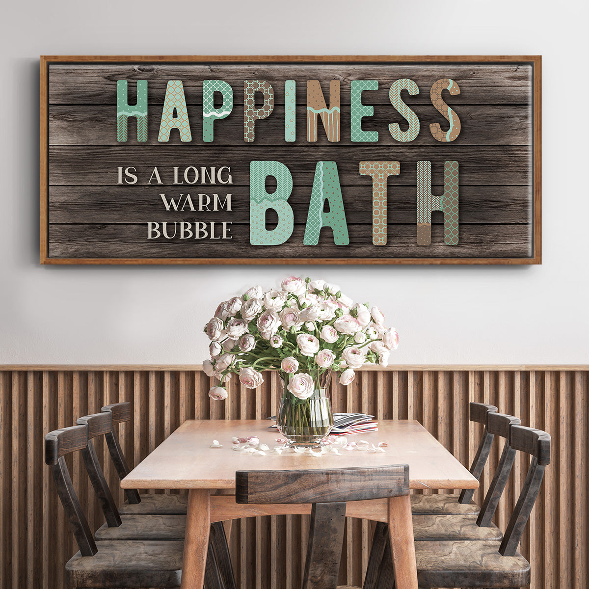 Happiness Bath - Floater Framed Canvas Print