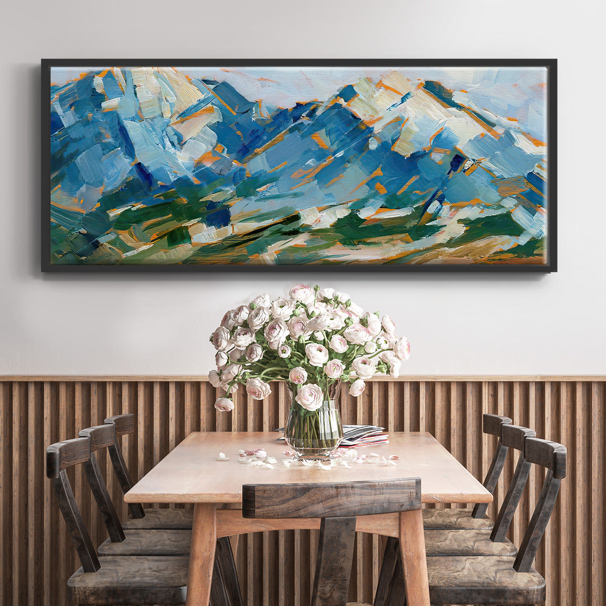 Blue Mountain Peaks I - Floater Framed Canvas Print