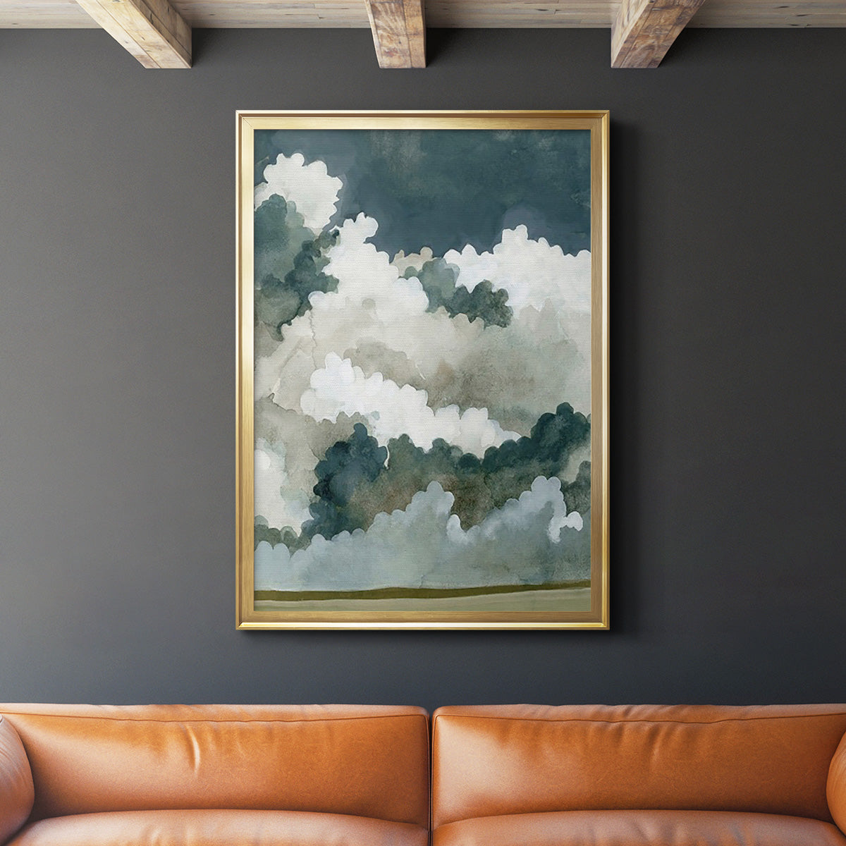 Vast Neutral Sky - Modern Framed Canvas Print