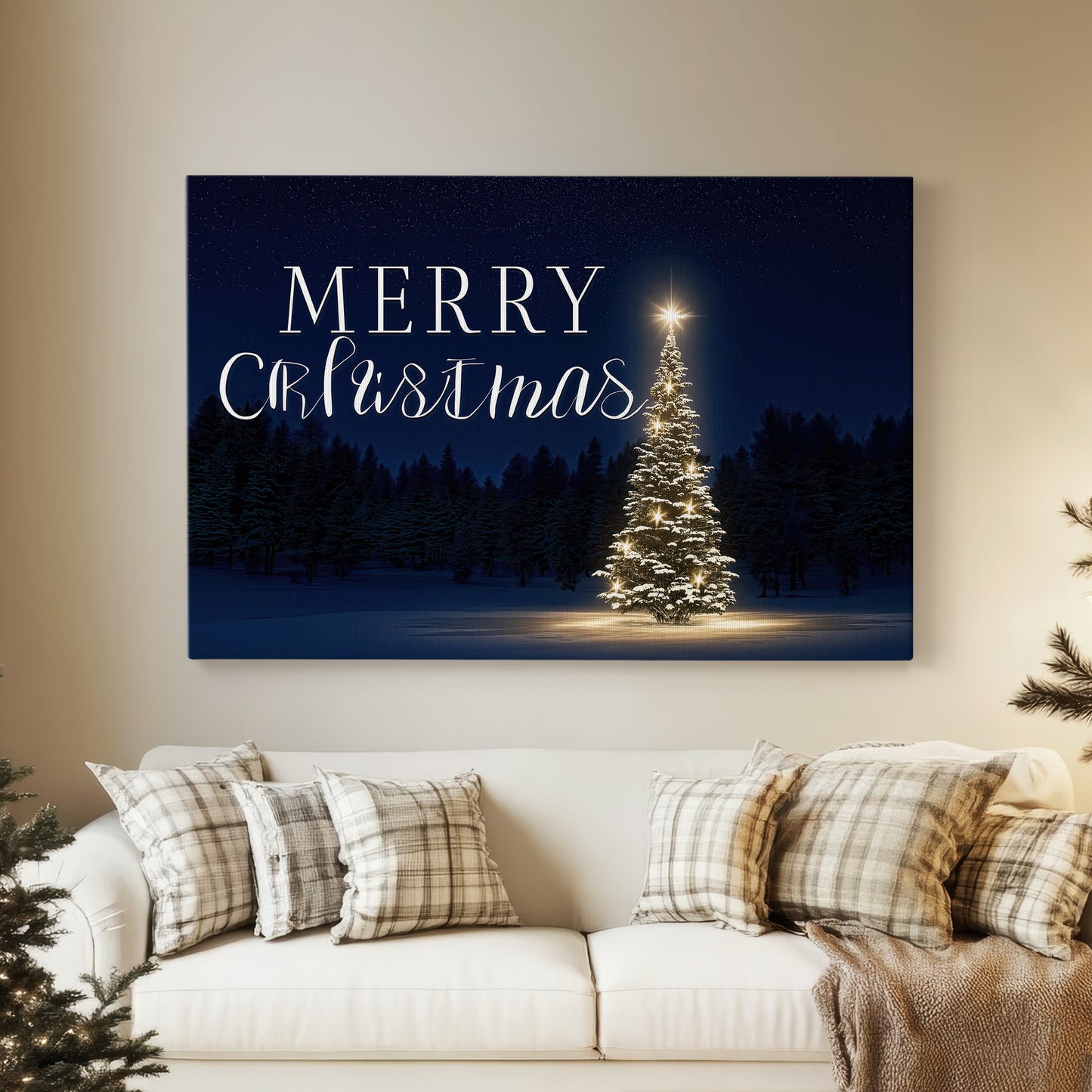 Blue Hour Fir Hearth - Canvas Art Print