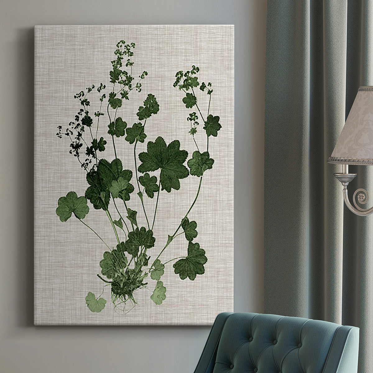 Forest Foliage on Linen III Premium Gallery Wrapped Canvas - Ready to Hang