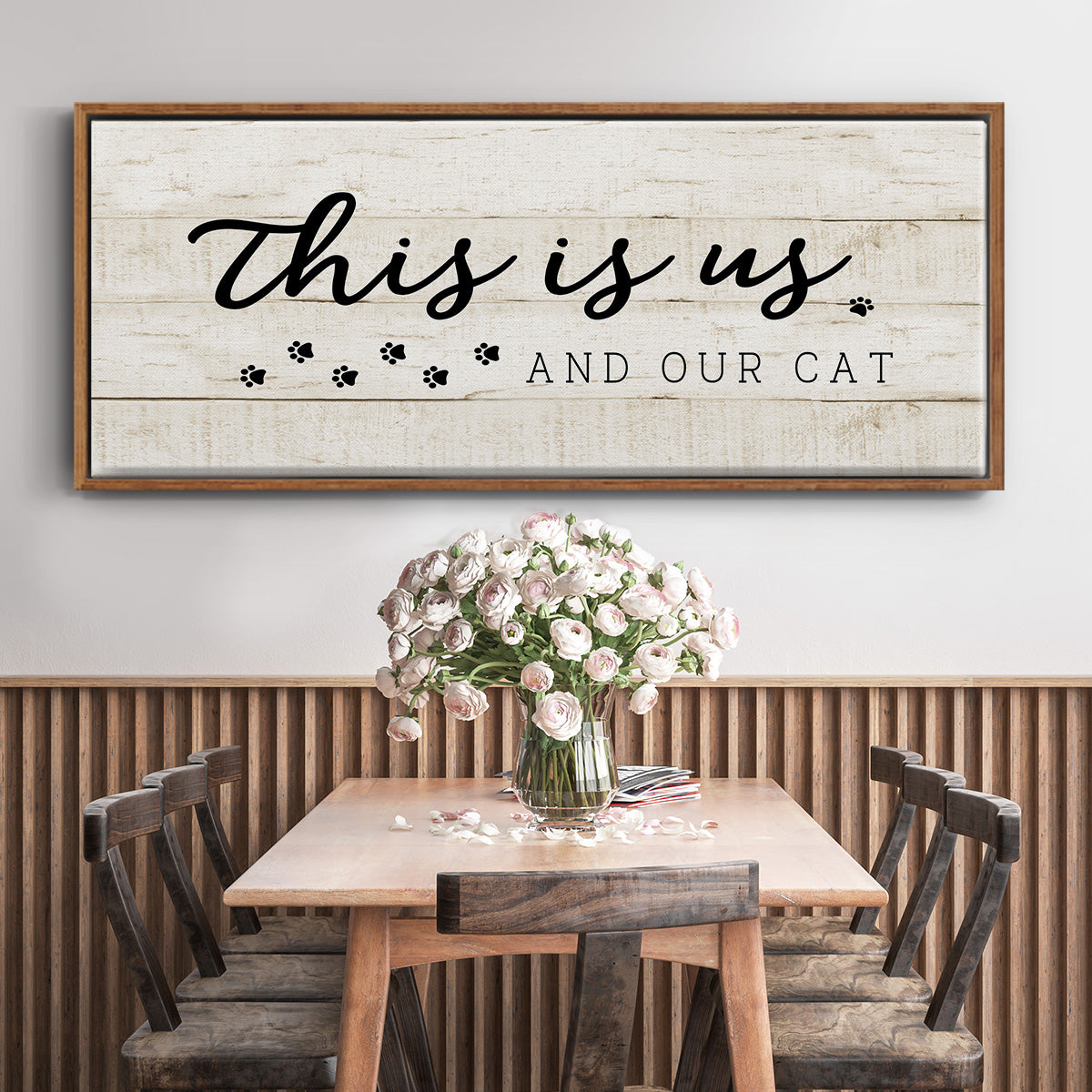 Us and Our Cat - Floater Framed Canvas Print