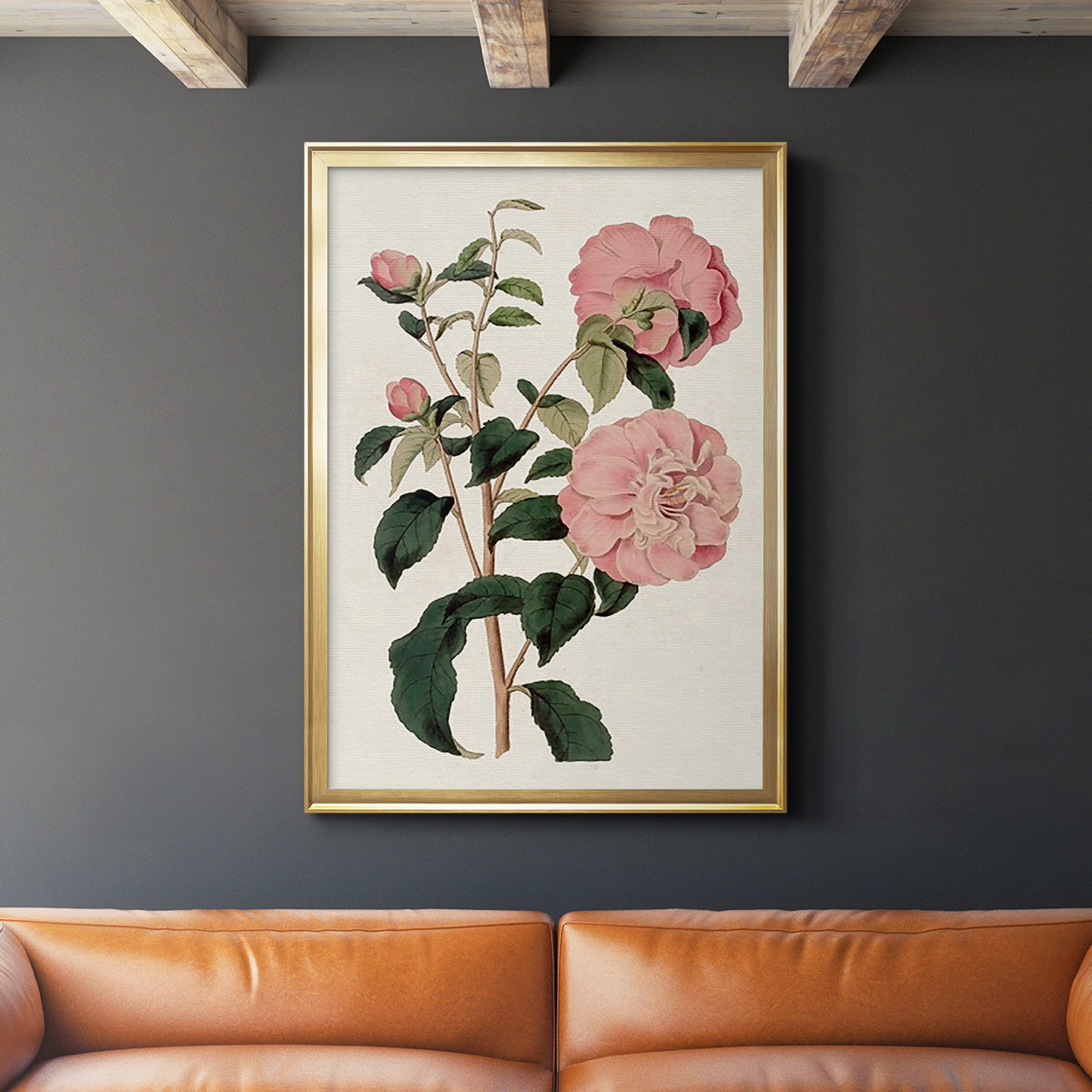 Pink Floral Mix IV - Modern Framed Canvas Print