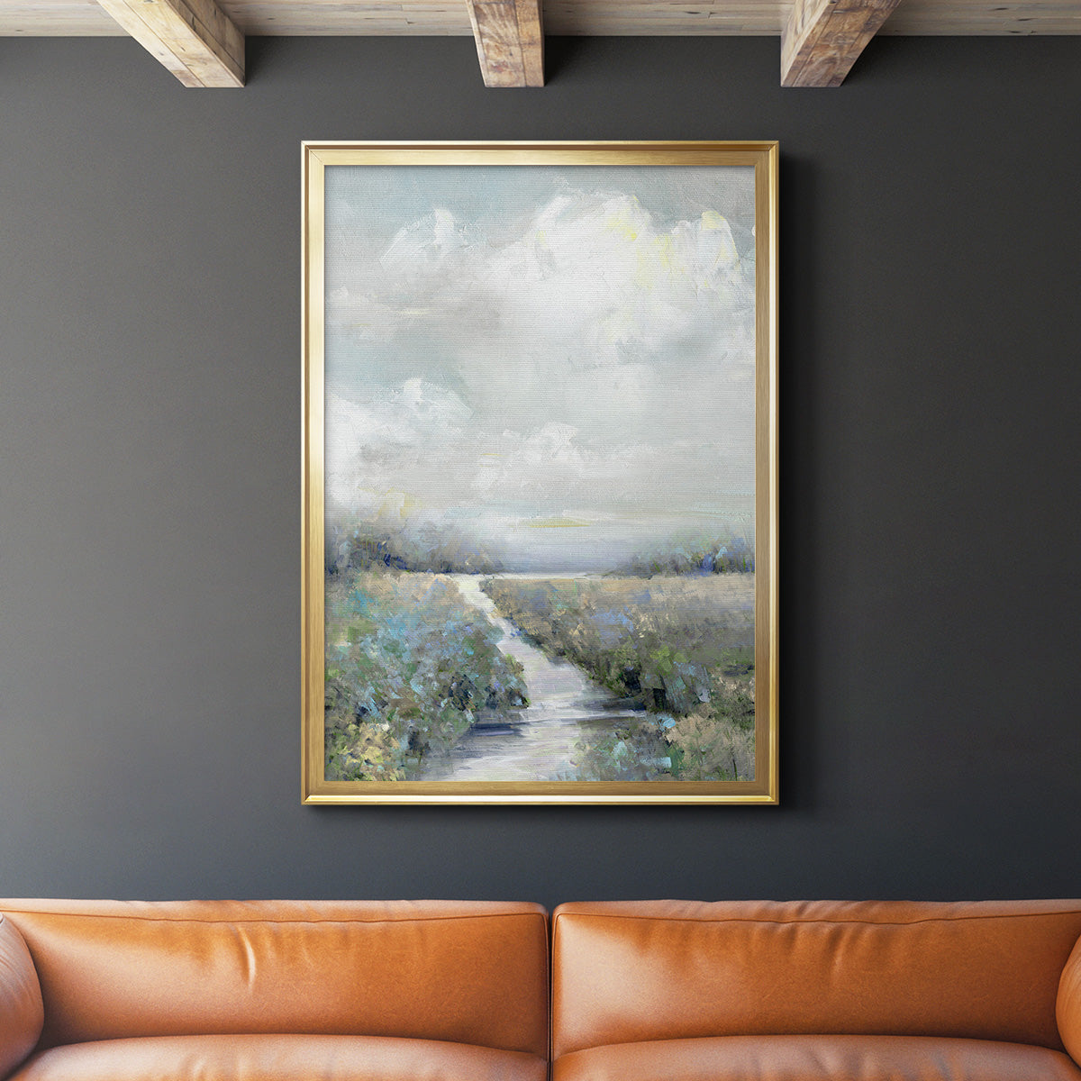 Peninsula Path - Modern Framed Canvas Print