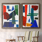 Colorful Shapes III - Premium Framed Canvas 2 Piece Set - Ready to Hang